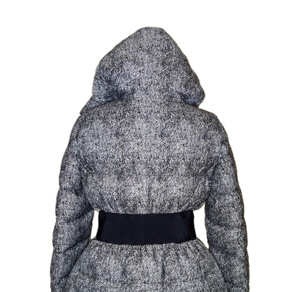 Auth Moncler Puivert Herringbone Down Puffer Coat Jacket Black White M (2) READ - Picture 6 of 16